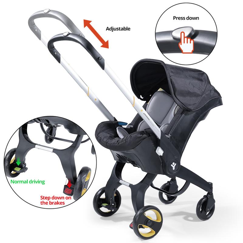 Free Shipping Baby stroller NewbornStroller,Foldable Stroller Legs,Equipped with ChestClip,One-Click Contraction Function,Alloy MetalMaterial,4-wheel Travel Toddler Stroller
