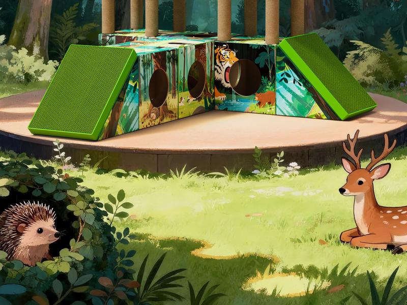 PalNests Cardboard Cat Tree 3-in-1 Multi-Level Tower with Scratching Posts & Tunnel for Kittens & Medium Cats DIY Recyclable