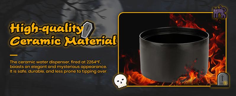 Happy & Polly 50oz/1.5L Ceramic Gothic Ghost Cat Spooky Drinking Water Fountain, Food-Grade Pet Fountain Large for Kittens and Puppies, USB Powered Happy & Polly 50oz/1.5L Ceramic Gothic Ghost Cat Spooky Drinking Water Fountain, Food-Grade Pet Fountain Large for Kittens and Puppies, USB Powered