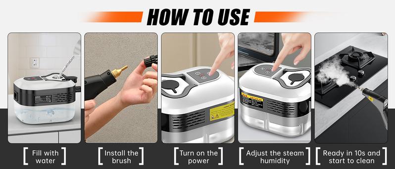 【VALENTINE'S DAY】SRGARH  Handheld Steam Cleaner for Home & Car, Multi-Steam Settings with 15s Fast Heat-Up, 250°F Deep Cleaning for Kitchen/Bathroom/Floors