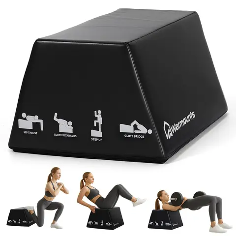 [tiktokshopstockup] WARMOUNTS Sturdy Hip Thrust Bench - Home Workout Gear, At Home Gym Equipment, 700LB Load Capacity, Glute Bridge & Lower Body Training, Maximize Workouts, Minimize Clutter, Anti-Slip Base, Foam Pad, Smooth Rim, Carry Handle