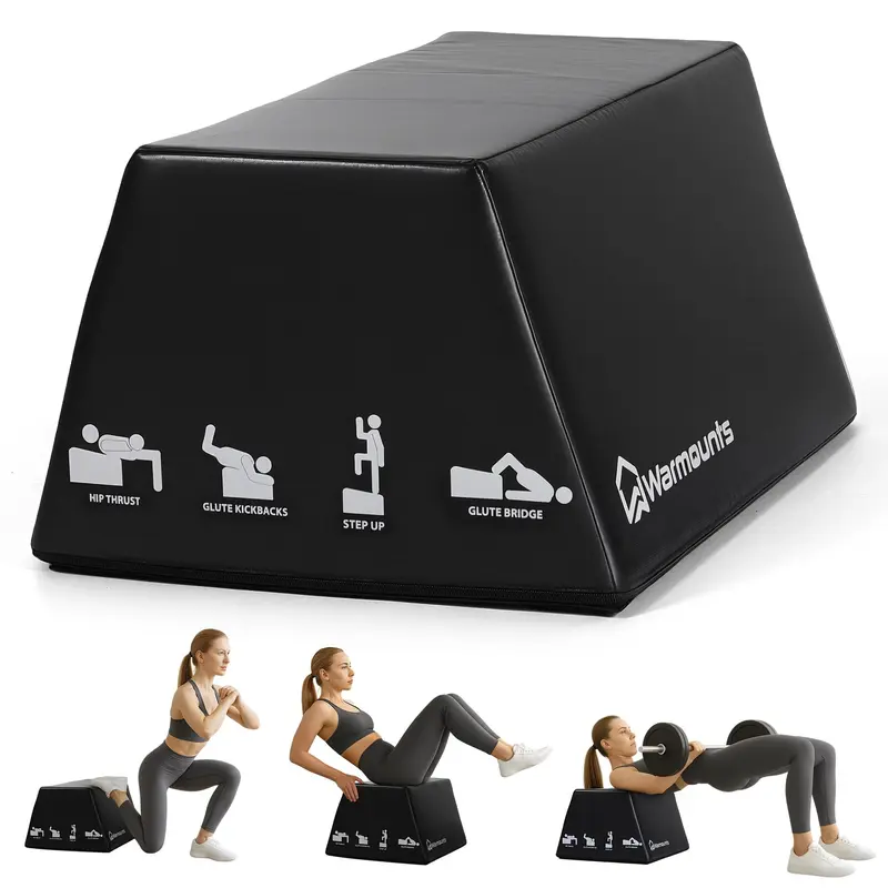 [FamilyFun] WARMOUNTS Sturdy Hip Thrust Bench - Home Exercise Equipment, Weight Training Gear, 700LB Load Capacity, Glute Bridge & Lower Body Training, Anti-Slip Base & Pad, Rounded Edges, Smooth Rim Design, Foam Pad, Carry Handle, Space-Saving
