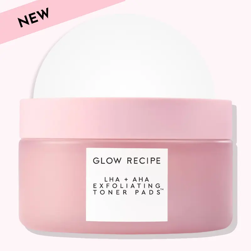 Glow Recipe LHA and AHA Korean Watermelon Toner Pads, 60 pc - Gently Exfoliate and Minimize Pores