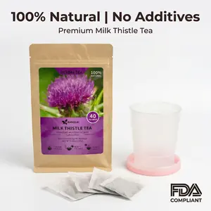 Premium 135 Milk Thistle Tea Bags, 100% Natural & Pure from Milk Thistle Seeds. Milk Thistle Seed Herbal Tea. Milk Thistle Seed Tea. Made with Natural Material Tea Bags. No Sugar, No Caffeine, No Gluten, Vegan. Beverage Organic Milk Thistle