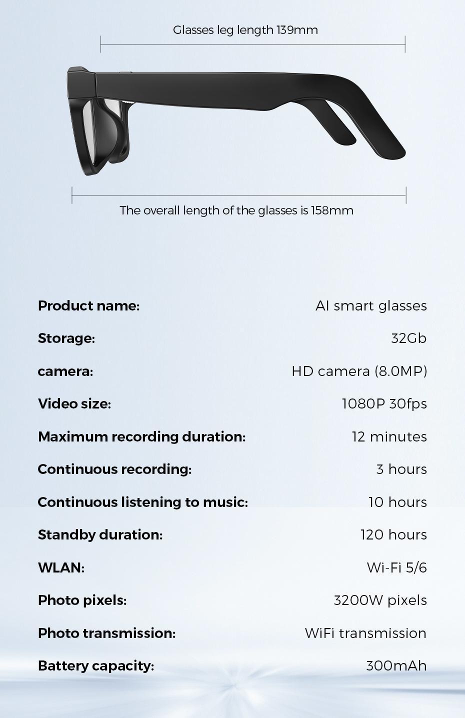 【Ivision6】 AI Smart Glasses with 800W HD Camera OpenAI Recognition, 1080P Anti-Shake Video, Real-Time Translation & Long Battery Life – Ideal for Travel, Meetings & Outdoor, Hands-Free Freedom, Innovative Tech Gift for Holidays & Special Moments Wearable