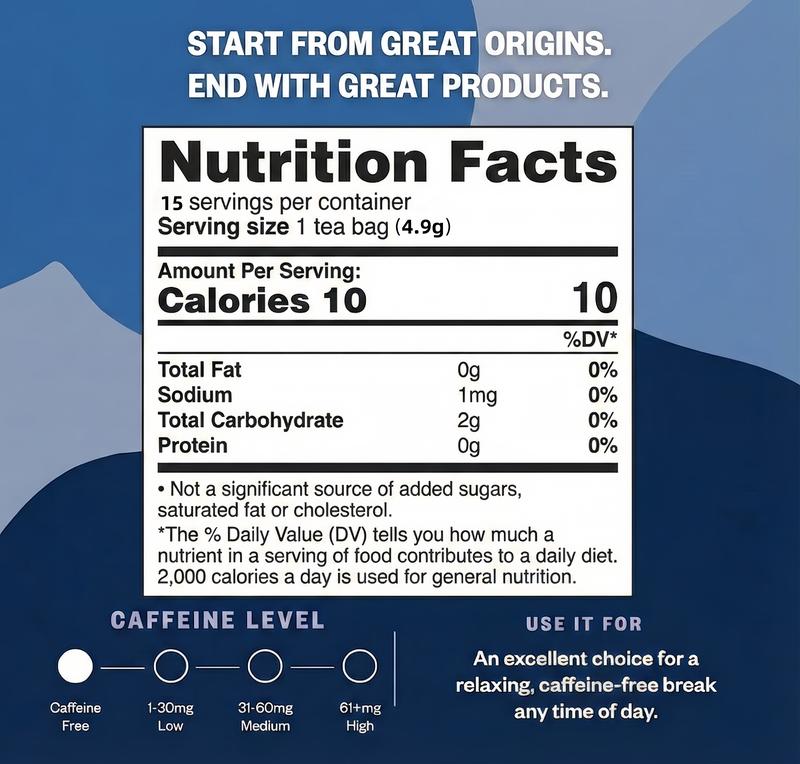 Herbal Tea Sleep Support & Stress Relief| Ashwagandha, Valerian Root, Chamomile, Lavender & Licoricel- 2.6oz (75g) - No Flavors - Caffeine Free