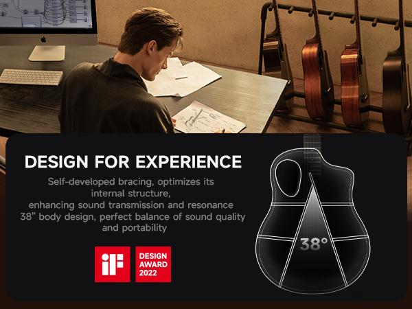 Donner RISING-G1 38" Carbon X Wood Acoustic Guitar Donner RISING-G1 38" Carbon X Wood Acoustic Guitar