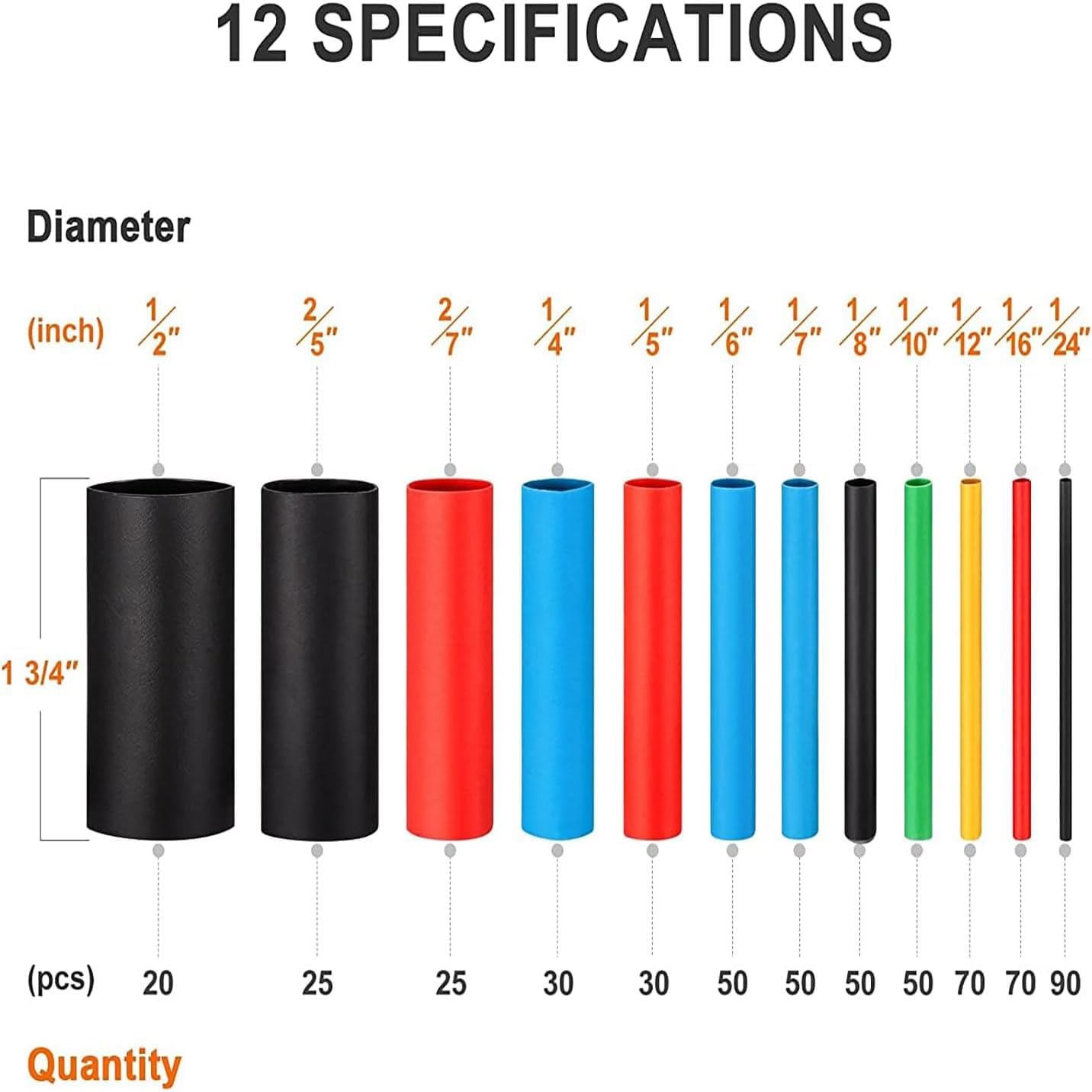 Heat Shrink Tubing Kit - 530 Pcs 2:1 Ratio Waterproof Insulation Sleeves with Storage Case Colored Adhesive Lined Tubes for Home Repairs Electronics DIY Projects