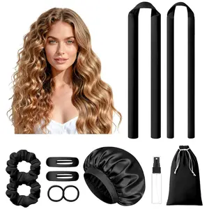 LitBear Heatless Curls Overnight, 2 Sizes of Soft Hair Rollers for Women with Bonnet to Sleep In, No Heat Hair Curlers Set with Scrunchies and Clips, for Long and Medium Hair