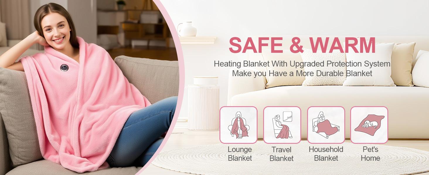 Portable USB Heated Blanket with 20000mAh Battery: 63"x33.5" Wearable Electric Shawl, 15s Fast Heating, 3-Temp levels & Machine Washable Velvet for Camping, Overlanding & Office - Mother's Day & Birthday Gift Portable USB Heated Blanket with 20000mAh Battery: 63"x33.5" Wearable Electric Shawl, 15s Fast Heating, 3-Temp levels & Machine Washable Velvet for Camping, Overlanding & Office - Mother's Day & Birthday Gift