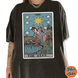 The Star.Man Tarot Card Vintage Shirt, David Bowie Shirt, Tarot Lover Vintage T-shirt, Movie Sweatshirt, Cotton Unisex T-shirt, Crew Neck, Size S- 3XL, Menswear Top, Womenswear Top Underwear Streetwear
