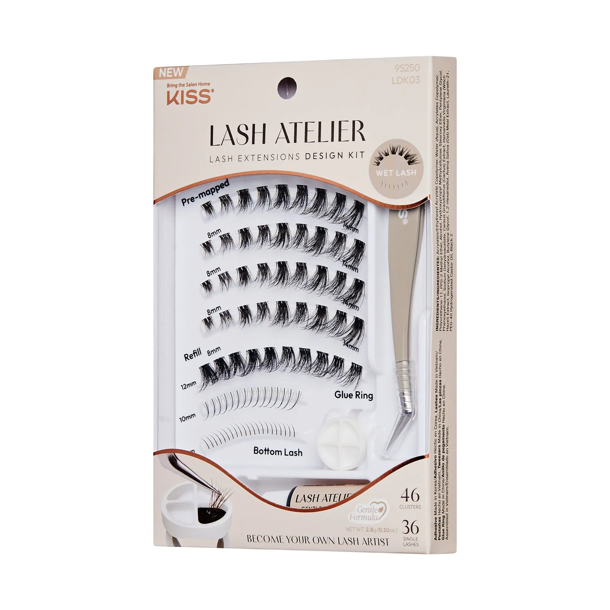 Kiss Lash Atelier Individual Lash Extensions Design Kit – Wet Lash Kiss Lash Atelier Individual Lash Extensions Design Kit – Wet Lash