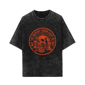 MAY THE BRIDGES I BURN LIGHT MY WAY Skull Print Men's T-Shirt
