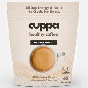 Cuppa Original Instant Healthy Coffee - Supports Natural Energy & Better Mental Focus, 60 Srv