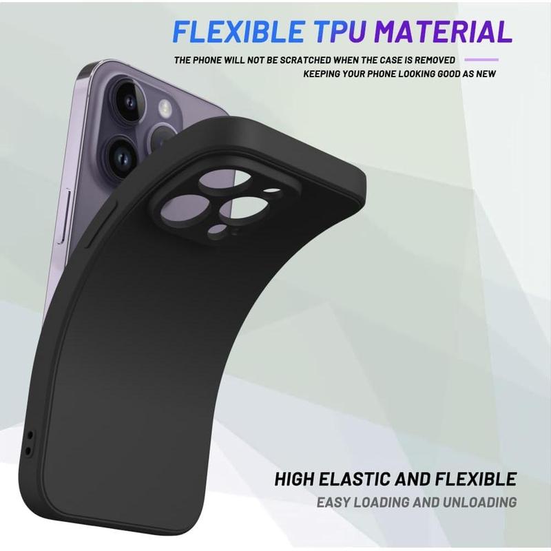 for iPhone17 16 15 14 13 12 11 Pro Max 14 15 16Plus 13 Series Shockproof Straight Edge Solid Color Simple TPU Protection Soft Shell