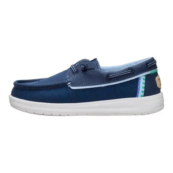 HEYDUDE Wells Youth Classic - Comfortable Slip on Shoes for Kids Slip On Flats Soft Footwear