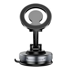 Vacuum magnetic phone stand, new type of magnetic phone stand, rotatable and foldable portable double-sided vacuum magnetic adsorption adjustable phone stand, washable base