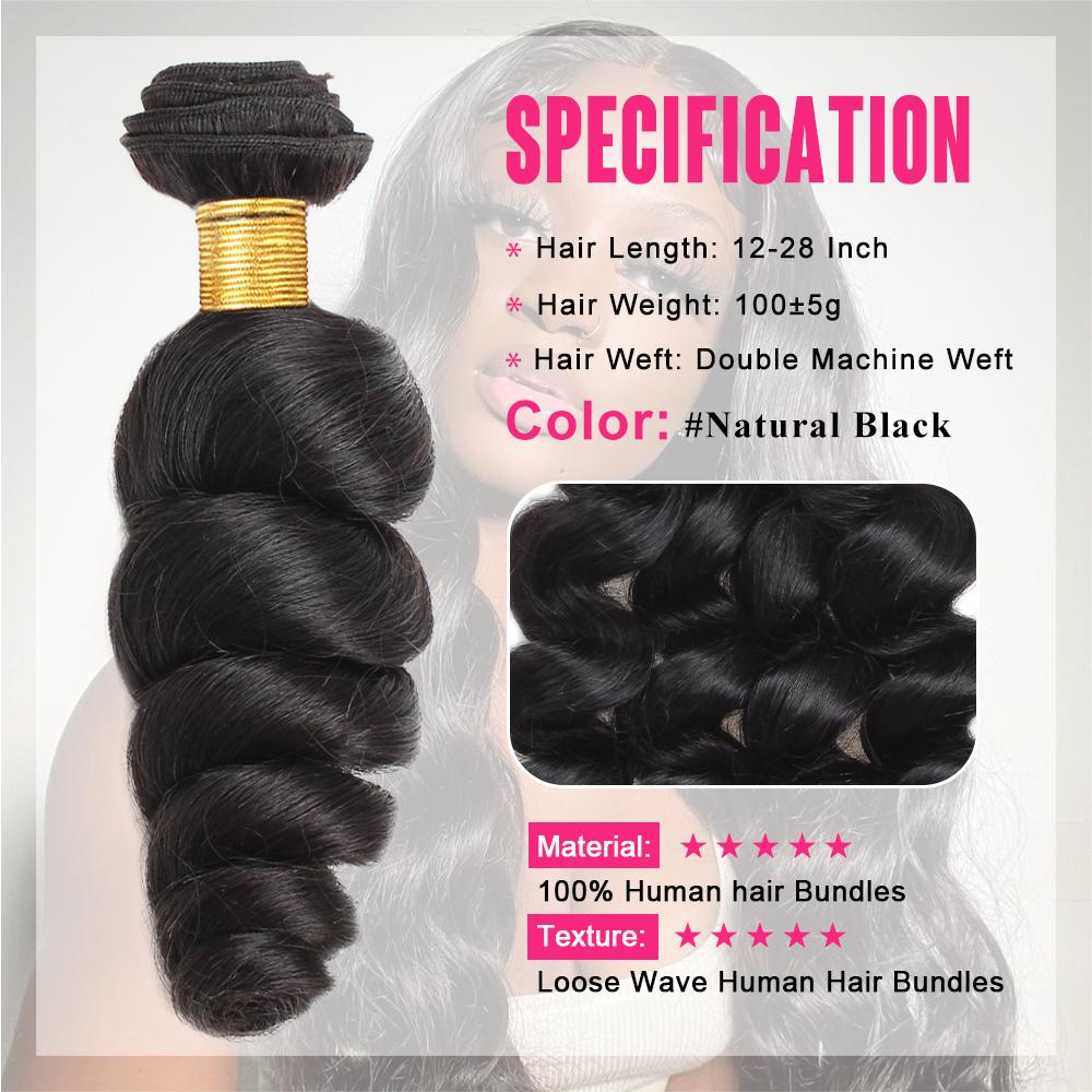 Loose Wave Bundles Brazilian Virgin Hair for Sew in 3 Bundles Human Hair Salon Quality Quick Weave Loose Wave Bundles Brazilian Virgin Hair for Sew in 3 Bundles Human Hair Salon Quality Quick Weave