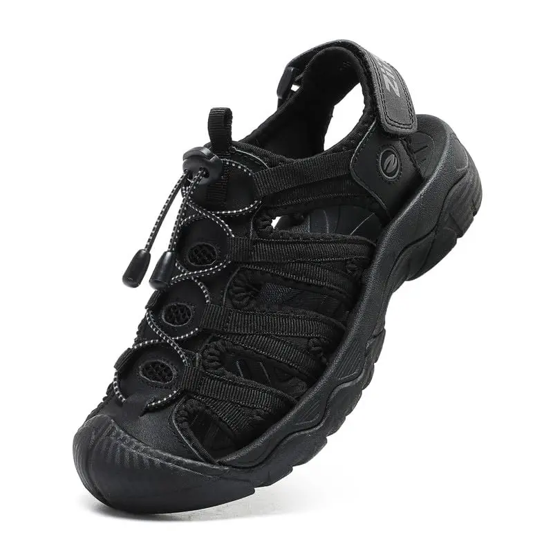 Men’s & Women’s Closed Toe Hiking Sandals Adjustable Lace-Up Outdoor Water Sandals