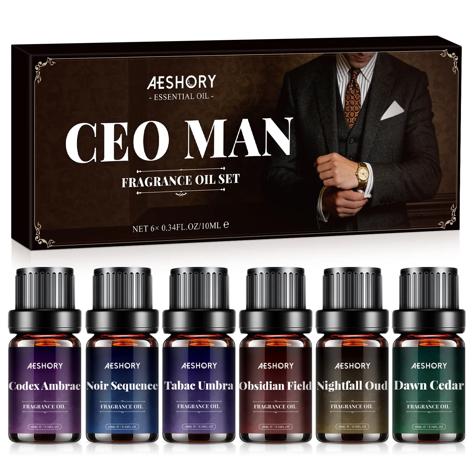 CEO MAN Diffuser Oils Gift Set - 6x10ML Luxury Fragrance Oil Blend, CEO MAN Scent Essential Oils Set for Diffuser, Candle, Soap Making Scents