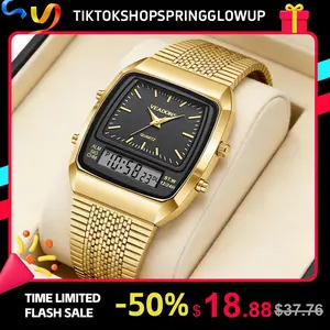 Fashion Multifunctional Roman Retro Dual Time Zone Watch, Waterproof & Scratch-Resistant Digital Casual Watch with Luminous Display, Perfect New Year Gift