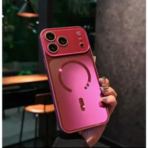 Plastic MaterialPanoramic View Case with Shimmer Flow Design for IP 17 Pro Max, MagSafe Compatible & Shockproof Cover for IP 16/15/14 Pro