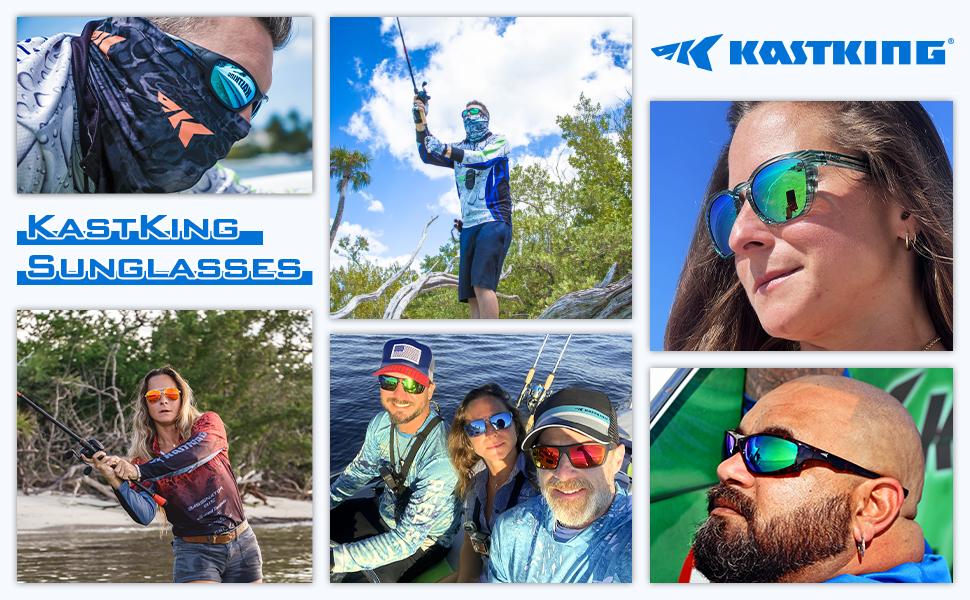 KastKing Huzzah Polarized Sport Sunglasses for Men & Women - Blue Smoke Lenses, UV Protection, Impact Resistant, Oleophobic Coating, Grilamid Frames