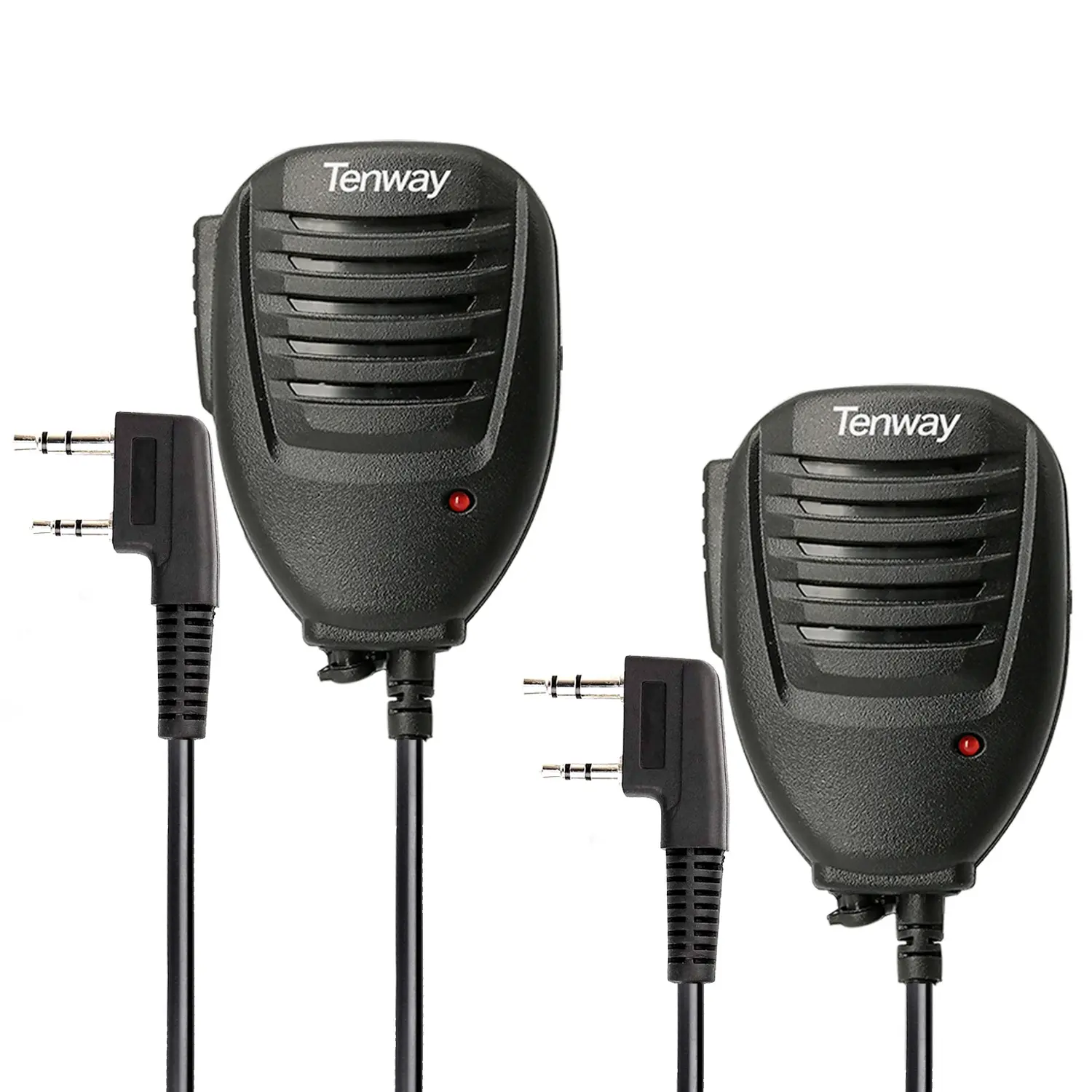 TENWAY Handheld Stainless Steel Clip Audio Speaker Mic, Police & Ham Radio Accessory for Baofeng UV-5R, Mini BF-F8HP, Pro 5RM, UV-32, DM-32, GM21, UV-5G Plus, GM-15PRO, GM-5RH, K5PLUS, AR-152 Walkie Talkies