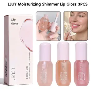 Lip Balm Trio Set 3Counts Moisturizing Lip Gloss Oil with Shea Butter Mint Coconut Oil Essential Oil Long-Lasting Hydrating Plumping Glow Reviver Lip Care Women's Gift Box for Fall Christmas Mother's Day Nourishing 3-in-1 Glaze