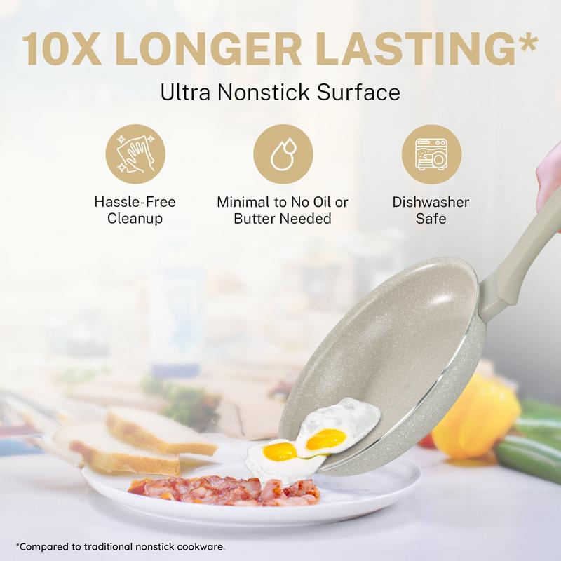 20 Pc Granitestone Desert Collection Ceramic or Nonstick Cookware Set