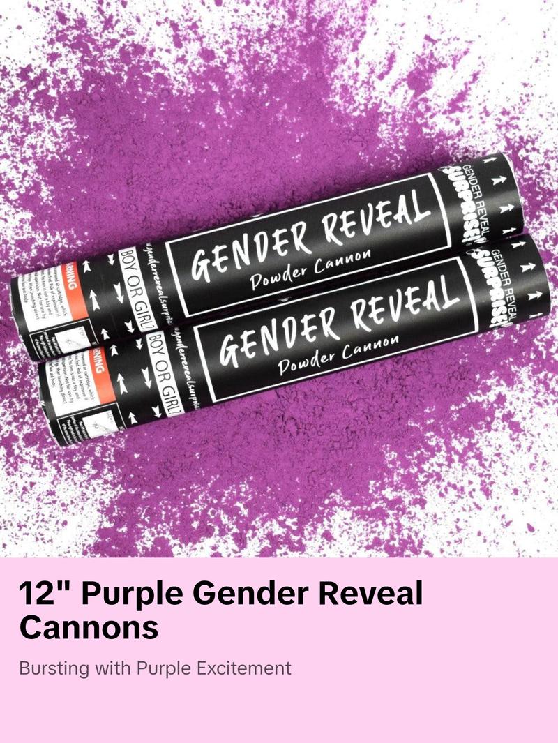 12" Purple Gender Reveal Powder Cannon Kit