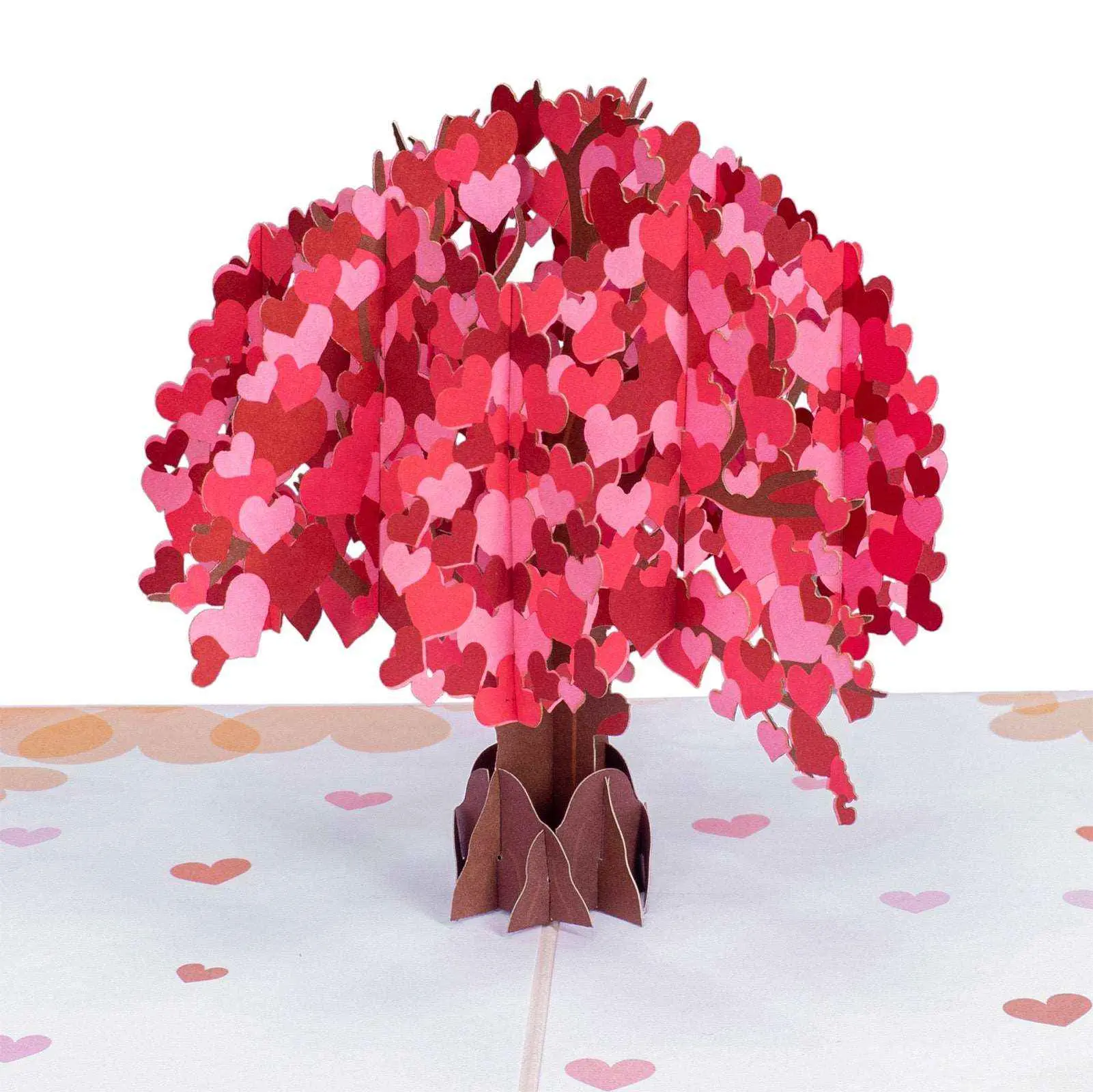 Paper Love 3D Laser Cut Heart Tree Pop Up Card - Heart-Shaped Leaves, Custom Message Card, Romantic Gift Message, Removable Note Tag for Valentine's Day, Birthdays
