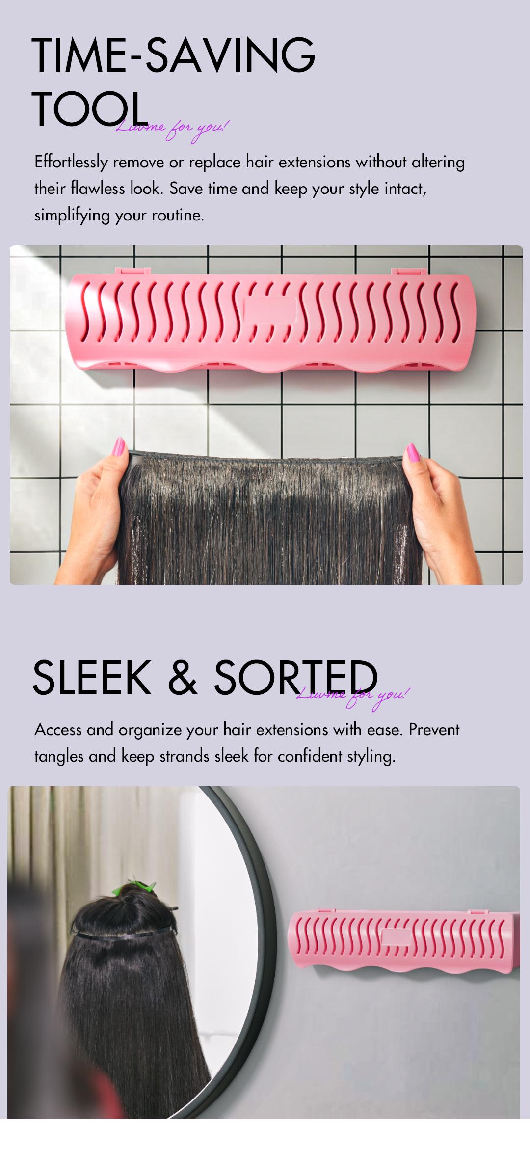 LUVME Hair Extension Holder and Hanger to Hold Clip-In,Tape-In,Bundles,Washing Coloring and Blow-Drying Haircare