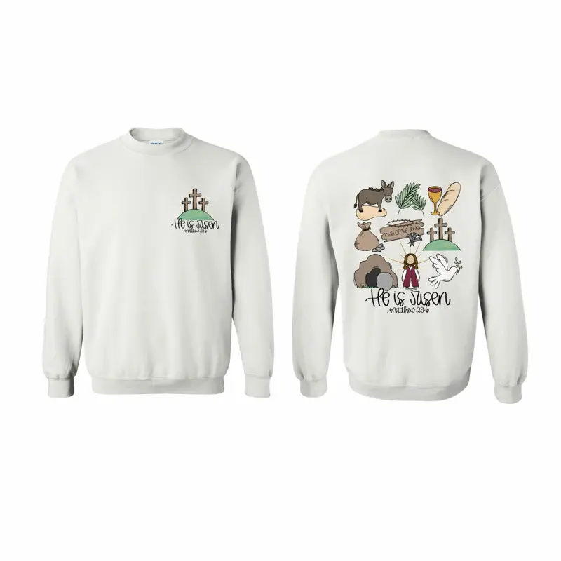 *Made to Order* He is risen Easter crewneck or tshirt Tops Sweaters