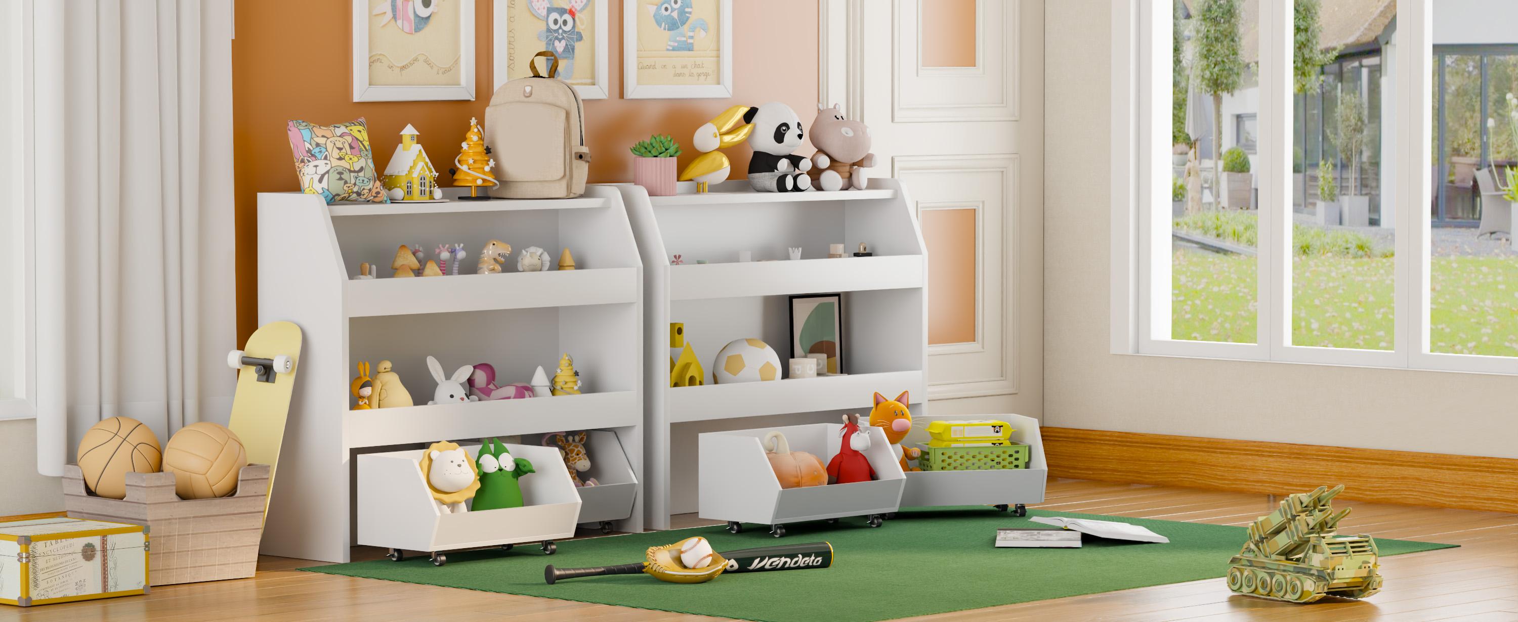 【TreasureFinds】COZPAW Toy Cabinet with Easy Mobility Wheels Organiser Racks - Multi-Layer Design, Smooth Mobility, Suitable for Storing Toys, Balls, and More 【TreasureFinds】COZPAW Toy Cabinet with Easy Mobility Wheels Organiser Racks - Multi-Layer Design, Smooth Mobility, Suitable for Storing Toys, Balls, and More