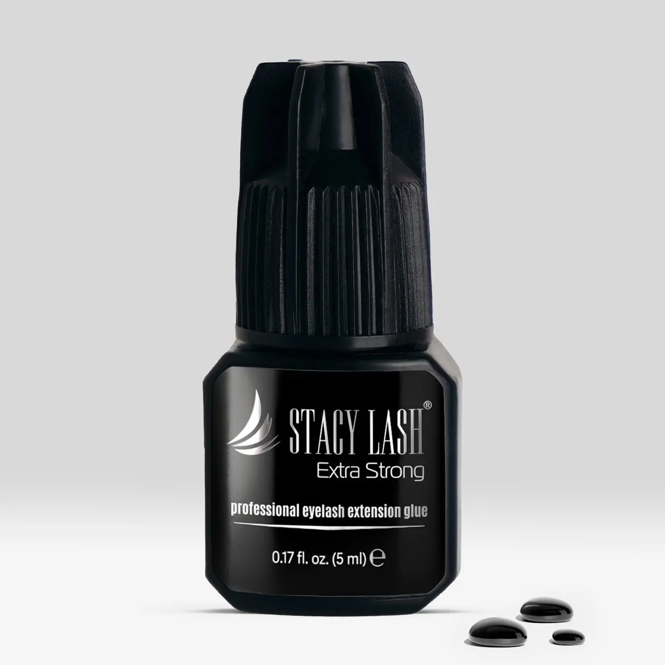 Stacy Lash Extra Strong Eyelash Extension Glue - 5 ml | 0.5 Sec Fast Drying | 7-Week Retention | Black Adhesive | Professional Supplies