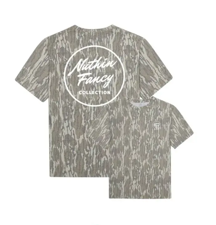 Mossy Oak Bottomland Tee - Nuthin Fancy T- Shirt For Men - Camo Shirt, 3D Camo Style T- Shirt, Fanmade Design, Gift For Men