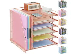 Desk Organizers and Accessories 6-Tier Paper Organizer with Magazine Rack File Storage