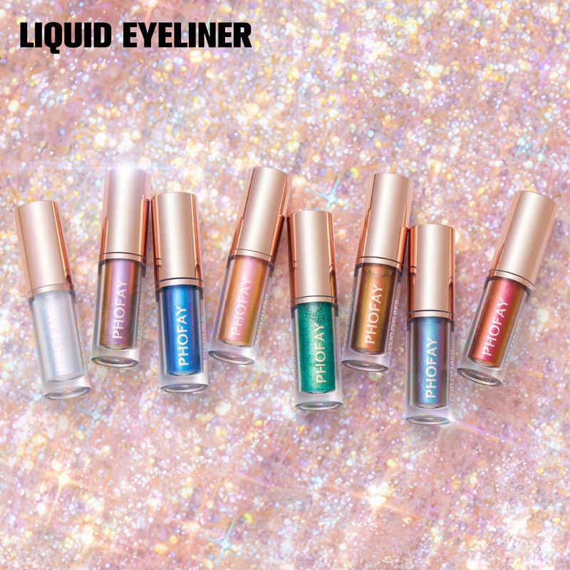 Glitter Liquid Eyeliner Set, Long-lasting Waterproof Colorful Shimmering Eyeshadow, Eye Makeup Gift Set