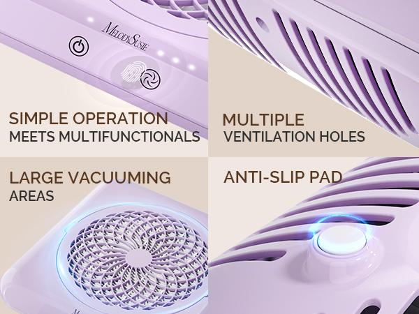 MelodySusie SProF Nail Dust Collector with Reusable Filter, Powerful Vacuum Fan Vent Dust Collector Extractor Electric Dust Suction Machine