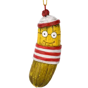 Tree Buddees Where's Pickle? Funny Hiding Pickles Christmas Ornament Tradition Hand-Painted Resin 4"x1.5" Green Pickle for Holiday Festivities