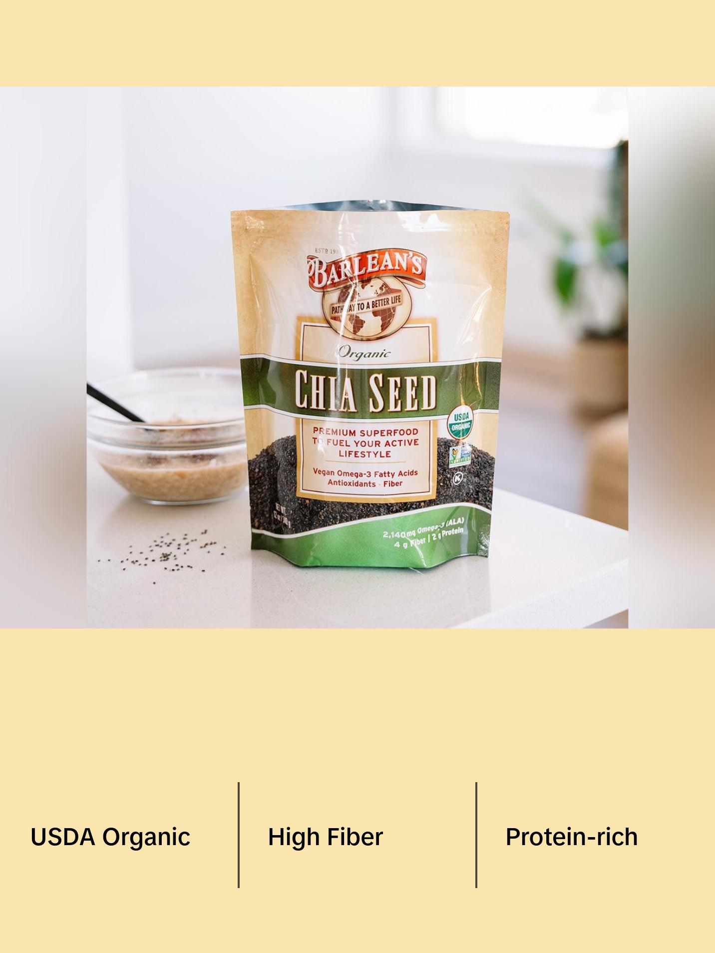 Barlean's Organic - Chia Seed - Ancient superfood & super antioxidant Vegan Fiber Barlean's Organic - Chia Seed - Ancient superfood & super antioxidant Vegan Fiber