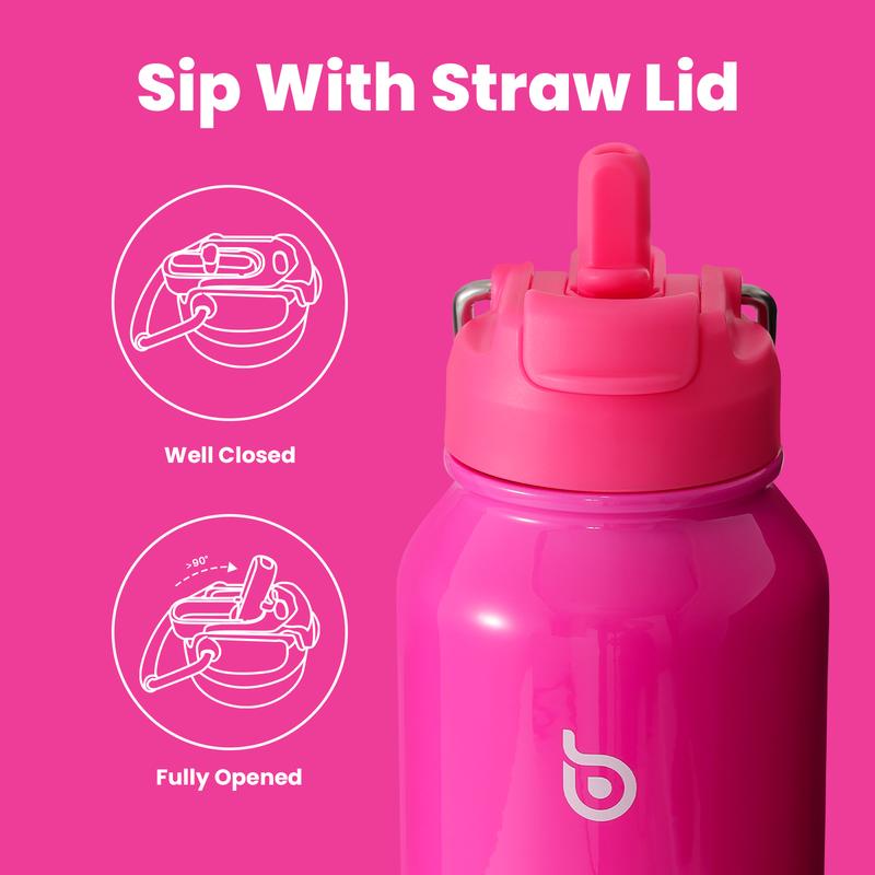 BOTTLE BOTTLE 40oz Insulated Water Bottle with Straw Sport Stainless Steel Water Bottle with Handle Lid Outdoor Sports Bottle with straw and pills holder Vacuumflask Men gifts