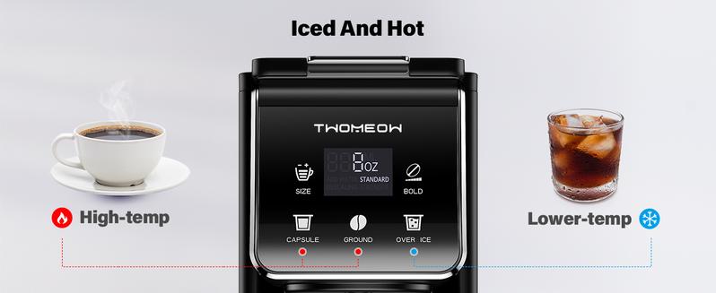 Hot & Iced Coffee Maker for K-Cups & Ground Coffee, Single-Serve Brewer with Bold Setting, Reusable Filter, Travel Mug Friendly, Compact & Quick Brew, Black Household Appliances espresso machine coffee bar supplies