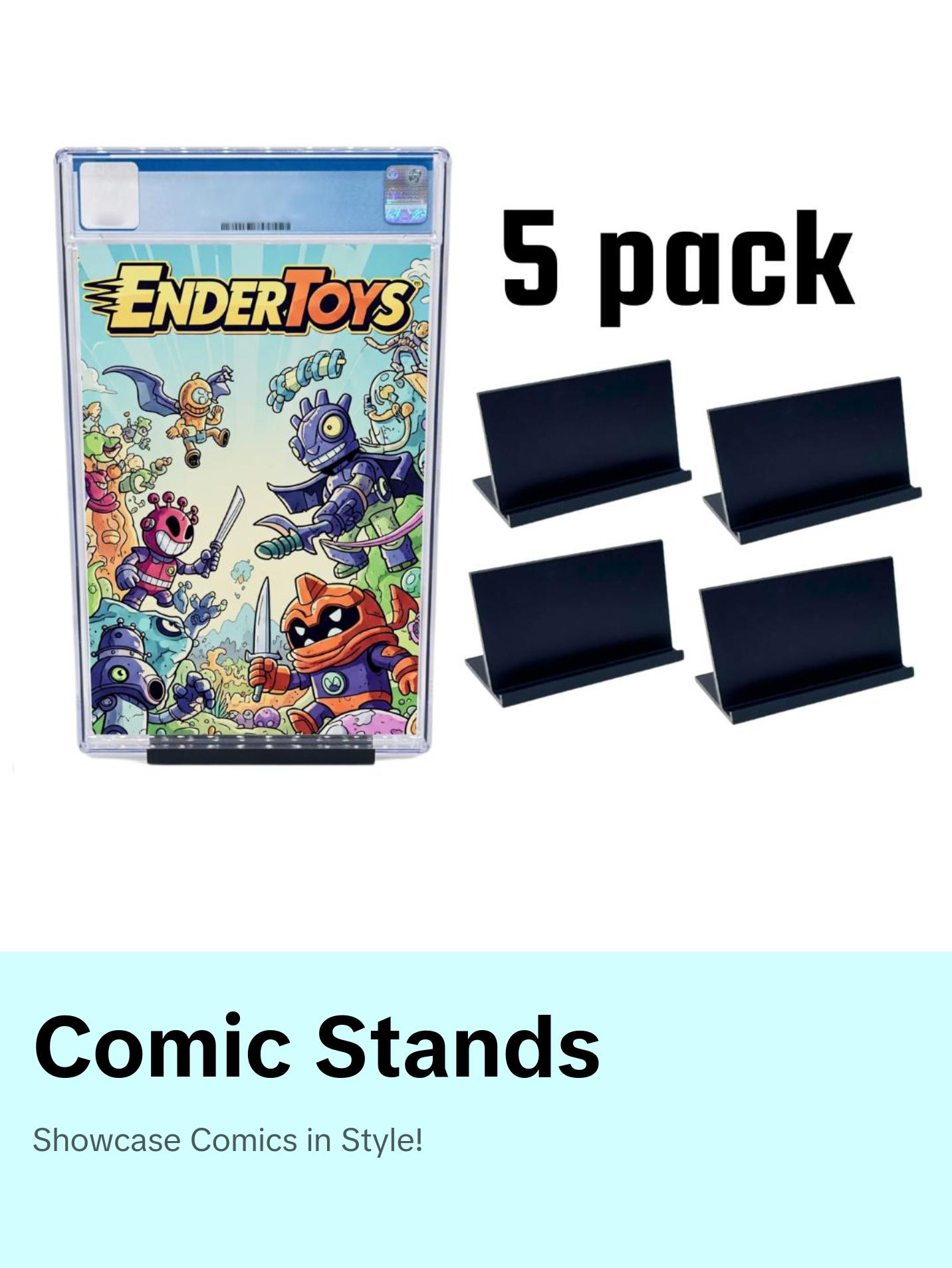 Graded Comic Stand Holder Displays (5 Pack), Comic Book Collectible Showcase