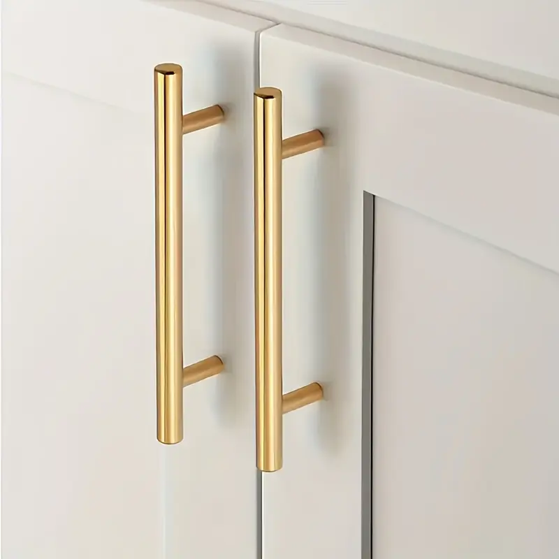 20- piece set of domineering Golden long cabinet door handles, kitchen hardware door handles, metal material, screw length 0. 98 inches, height integration with furniture