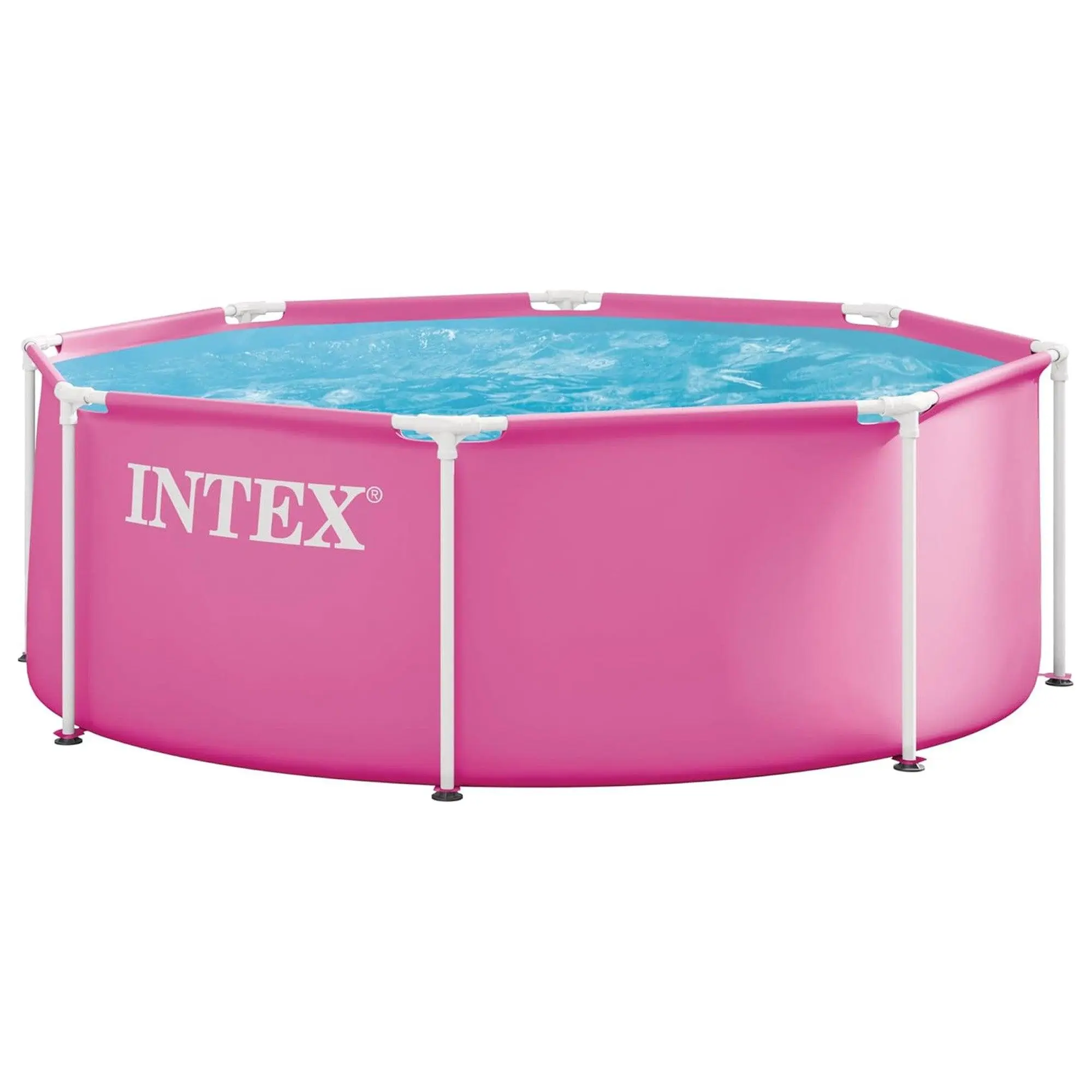 INTEX Pink Metal Frame Above Ground Swimming Pool | Pool Only or Pool Cover Only | Round or Rectangular | Multiple Sizes