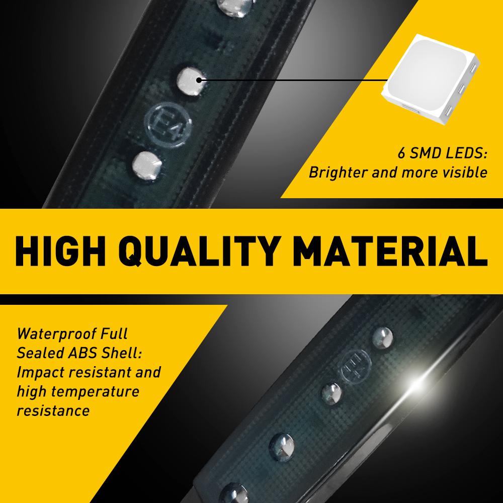 10x 3.8" Smoked Amber/Red/White/Green Side Marker Clearance Lights 6 LED for Truck Trailer