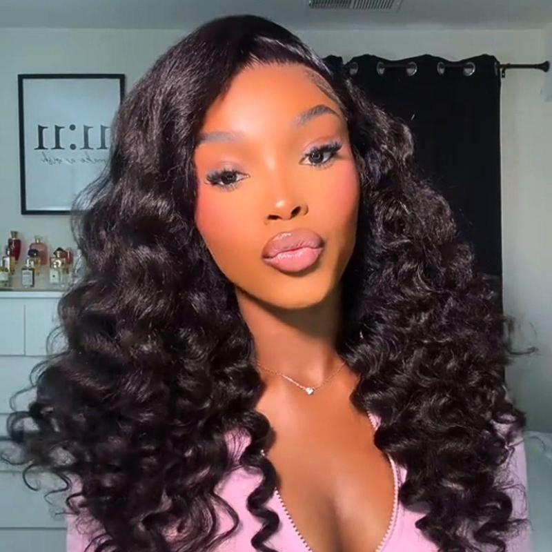 Menglle New Yaki Loose Wave Fluffy Bounce Pre Wand Curly 13x4 Lace Front Wig Transparent Glueless Ready to Wear Pre-cut Lace Human Hair Wigs#springfresh#GiftedInLove Menglle New Yaki Loose Wave Fluffy Bounce Pre Wand Curly 13x4 Lace Front Wig Transparent Glueless Ready to Wear Pre-cut Lace Human Hair Wigs#springfresh#GiftedInLove