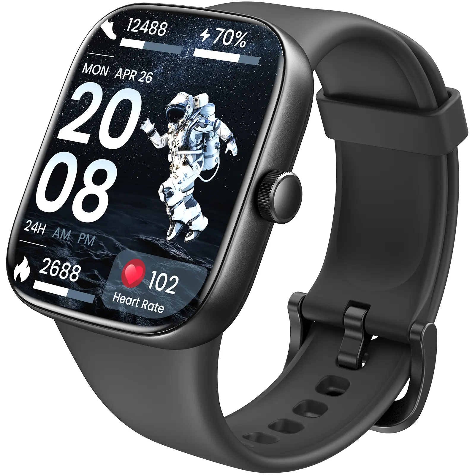 TOZO S7 Smartwatch Bluetooth Call AMOLED Ultra HD Screen,Dynamic Dials Messages Push 100+ Sports Modes,Detect Human Health (Heart Rate,Blood Oxygen)with High Battery Life Touch Screen Watch Black Smart wearables NewYear Gift, Heart Rate Monitor, Multifunc
